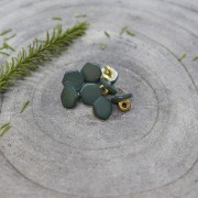 10mm Atelier Brunette Quartz - Tinted mother-of-pearl and metal button - Cedar x1|raw }}