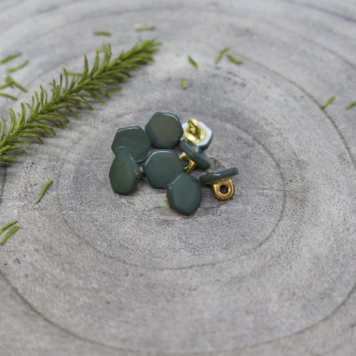 10mm Atelier Brunette Quartz - Tinted mother-of-pearl and metal button - Cedar x1