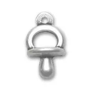 Baby teat charm 12mm Antique Silver Plating x1