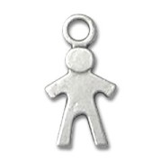 Boy charm 20mm Antique Silver Plating x1