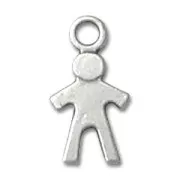 Boy charm 20mm Antique Silver Plating x1