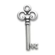 Key pendant 30mm Antique Silver Plating x1