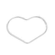 24mm 925 Sterling Silver Closed heart ring x1|raw }}