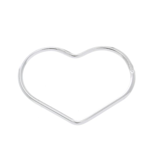 24mm 925 Sterling Silver Closed heart ring x1