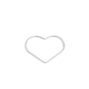 15mm 925 Sterling Silver Closed heart ring x1