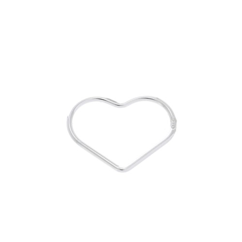 15mm 925 Sterling Silver Closed heart ring x1