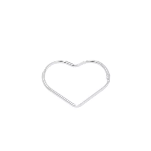 15mm 925 Sterling Silver Closed heart ring x1