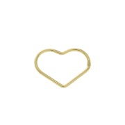 15mm 925 Sterling Silver Closed heart ring - Fine Gold Plated x1|raw }}