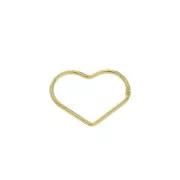 15mm 925 Sterling Silver Closed heart ring - Fine Gold Plated x1