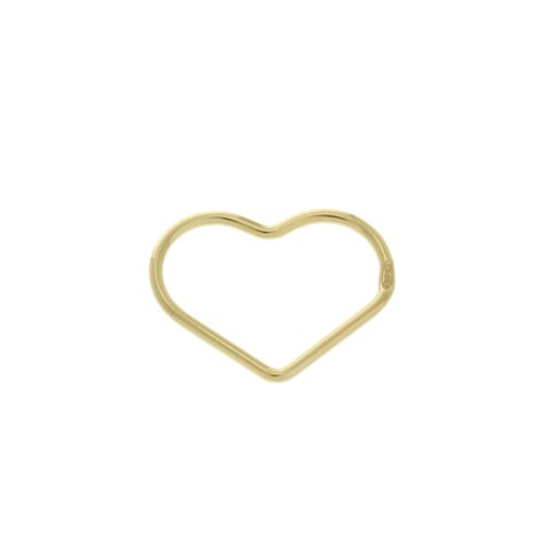 15mm 925 Sterling Silver Closed heart ring - Fine Gold Plated x1