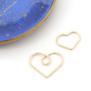 15mm 925 Sterling Silver Closed heart ring - Fine Gold Plated x1