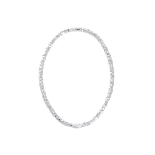 20x14mm 925 Sterling Silver Closed oval diamond effect ring x1