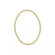 20x14mm 925 Sterling Silver Closed oval diamond effect ring - Fine Gold Plated x1