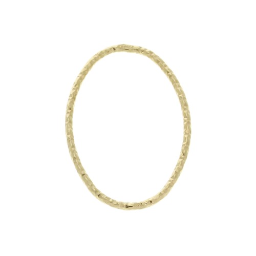 20x14mm 925 Sterling Silver Closed oval diamond effect ring - Fine Gold Plated x1