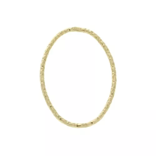 20x14mm 925 Sterling Silver Closed oval diamond effect ring - Fine Gold Plated x1