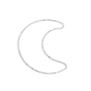 22.5x18mm 925 Sterling Silver hollowed out diamond effect moon pendant x1