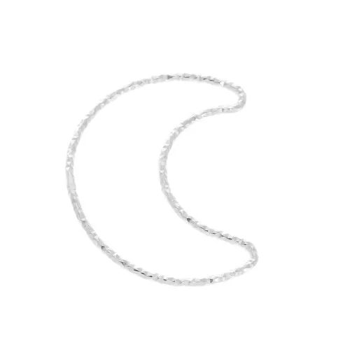 22.5x18mm 925 Sterling Silver hollowed out diamond effect moon pendant x1