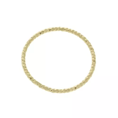20mm 925 Sterling Silver Closed round diamond effeect ring - Fine Gold Plated x1