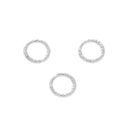 5.5mm 925 Sterling Silver Diamond effect round closed rings x10|raw }}