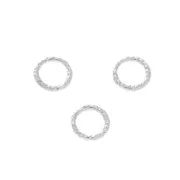 5.5mm 925 Sterling Silver Diamond effect round closed rings x10