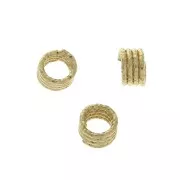 6x3.8mm 925 Sterling Silver Imitation diamond barbed ring - Fine Gold Plated x1