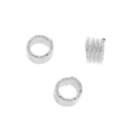6x3.8mm 925 Sterling Silver Imitation diamond barbed wire ring x1