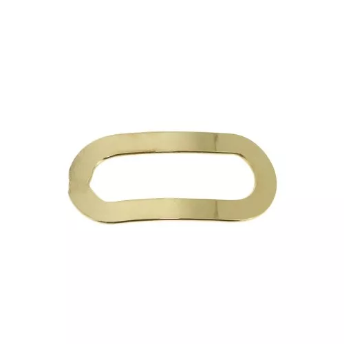 18x9mm 925 Sterling Silver Rectangular rounded hollow spacer - Gold Plated x1
