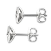 Earstuds for half-drilled 8mm beads fine silver plating x2|raw }}