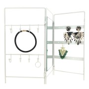 26x42cm Jewellery holder - jewellery display with mirror - White x1|raw }}