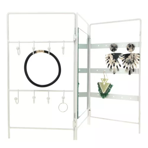 26x42cm Jewellery holder - jewellery display with mirror - White x1
