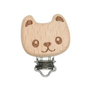 47x35mm Wooden removable dummy clip - Teddy Bear - Natural x1|raw }}