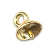 Bail for half-drilled 4 6mm bead fine Gold plated|raw }}