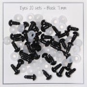 7mm Plastic safety eyes for toys and amigurumi - Black x20 pairs|raw }}