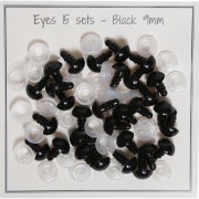 9mm Plastic safety eyes for toys and amigurumi - Black x15 pairs