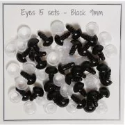9mm Plastic safety eyes for toys and amigurumi - Black x15 pairs