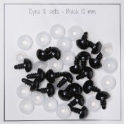 10mm Plastic safety eyes for toys and amigurumi - Black x10 pairs|raw }}