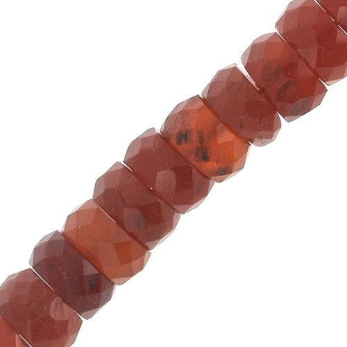 Heishi beads faceted roundels gemstone 5.5x3 mm Imitation Carnelian x20