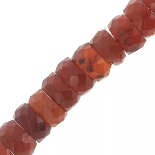 Heishi beads faceted roundels gemstone 5.5x3 mm Imitation Carnelian x20