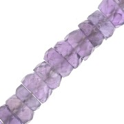 5.5x3mm Faceted round Heishi gemstone beads - Amethyst x20|raw }}