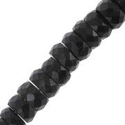 Heishi beads faceted rondelles - gemstone 5.5x3 mm - Black Onyx x20