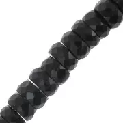 Heishi beads faceted rondelles - gemstone 5.5x3 mm - Black Onyx x20