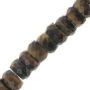 Heishi beads faceted rondelles - gemstone 5.5x3 mm - Tiger eye x20