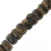 Heishi beads faceted rondelles - gemstone 5.5x3 mm - Tiger eye x20