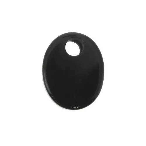 10x8mm Gemstone oval sequin - Black Onyx x1