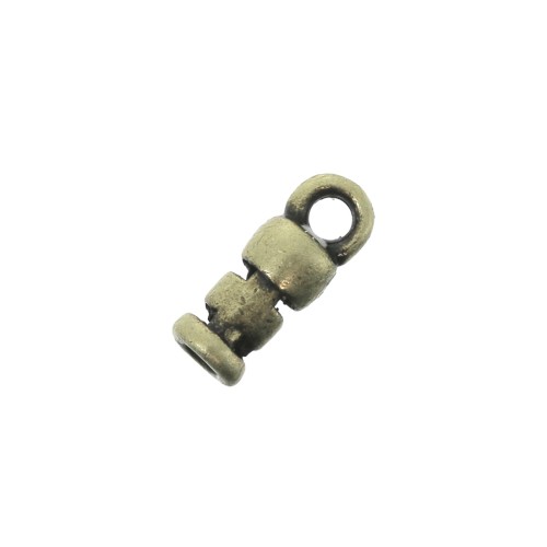 Crimp Cord End with Ring for 2mm cord - Bronze Tone x1