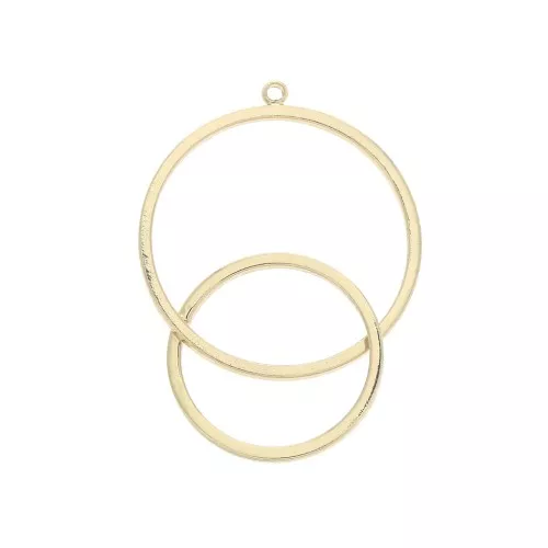 34x20mm Pendant with interlaced circles - Gold Tone x1
