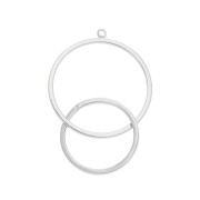 34x20mm Pendant with interlaced circles - Rhodium Tone x1