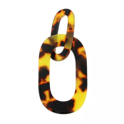 62x26mm XXL links acetate Pendant - Tortoiseshell - Brown - Black x1