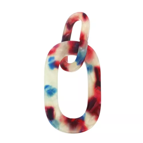 62x26mm XXL links acetate Pendant - Tortoiseshell - White - Pink - Blue x1