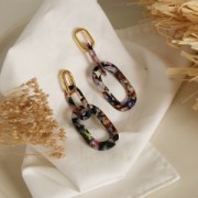 62x26mm XXL links acetate Pendant - Tortoiseshell - White - Pink - Blue x1